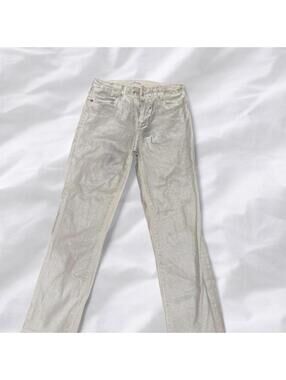 Silver metallic low-rise FRAME pant